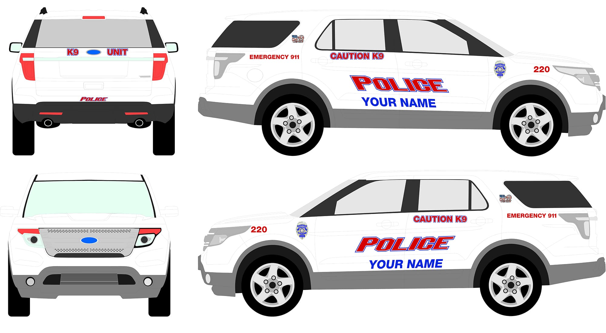 Police Car Graphics Kits | SVI Vinyl Police Graphics for Police Fleet