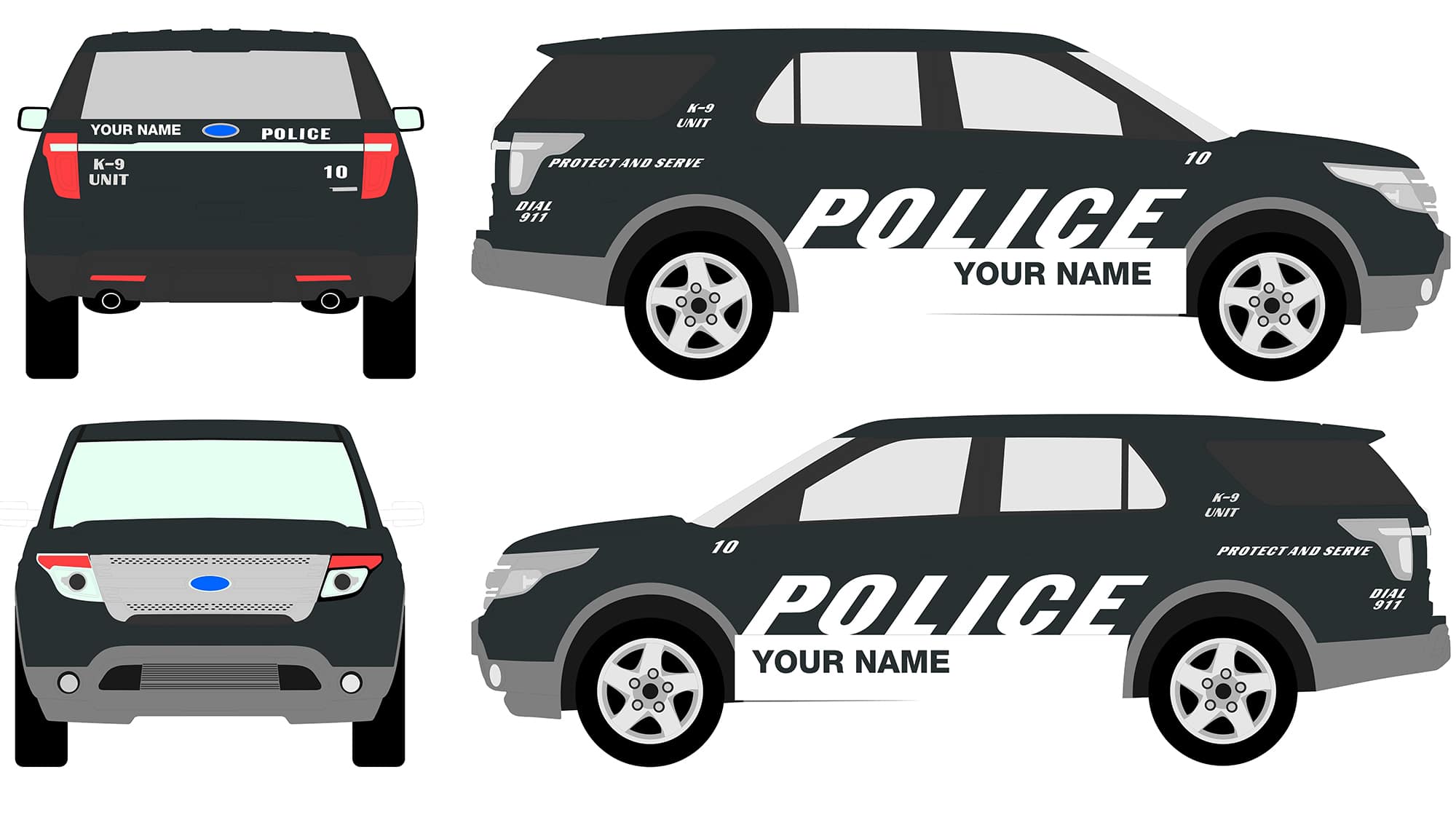 Police Car Graphics Kits SVI Vinyl Police Graphics for Police Fleet